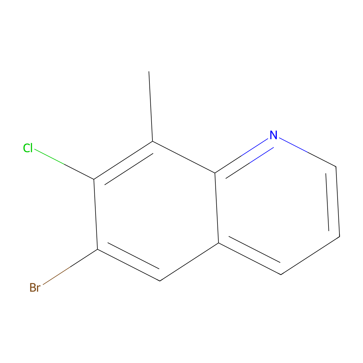 6-Bromo-7-chloro-8-methylquinoline molecular structure, CAS 1033202-16-2