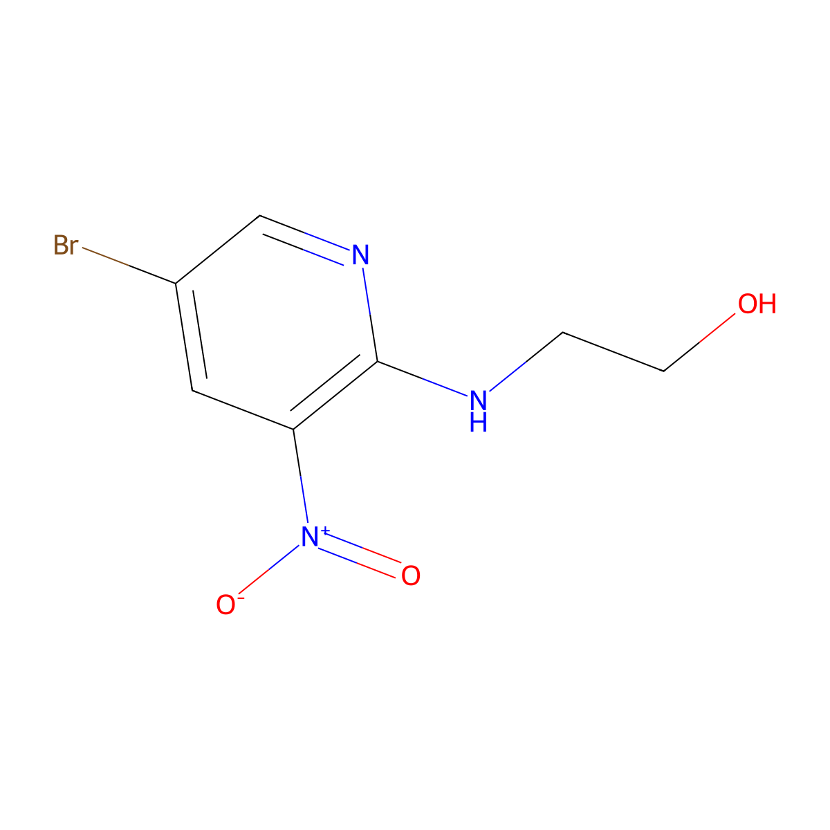 2-(5-Bromo-3-nitropyridin-2-ylamino)ethanol molecular structure, CAS 1033202-32-2