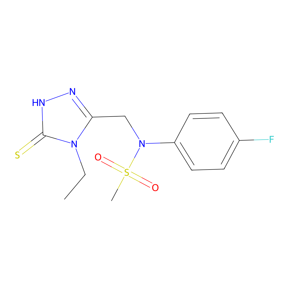 N-[(4-ethyl-5-sulfanyl-4H-1,2,4-triazol-3-yl)methyl]-N-(4-fluorophenyl)methanesulfonamide molecular structure, CAS 1033202-33-3