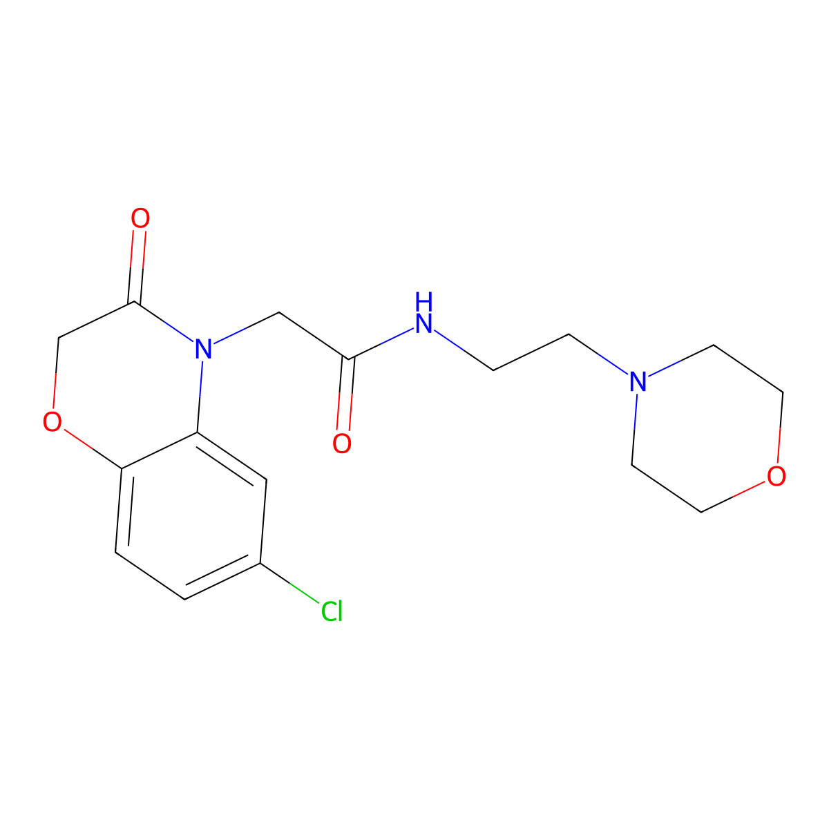 2-(6-chloro-3-oxo-2,3-dihydro-4H-1,4-benzoxazin-4-yl)-N-[2-(morpholin-4-yl)ethyl]acetamide molecular structure, CAS 1033202-42-4