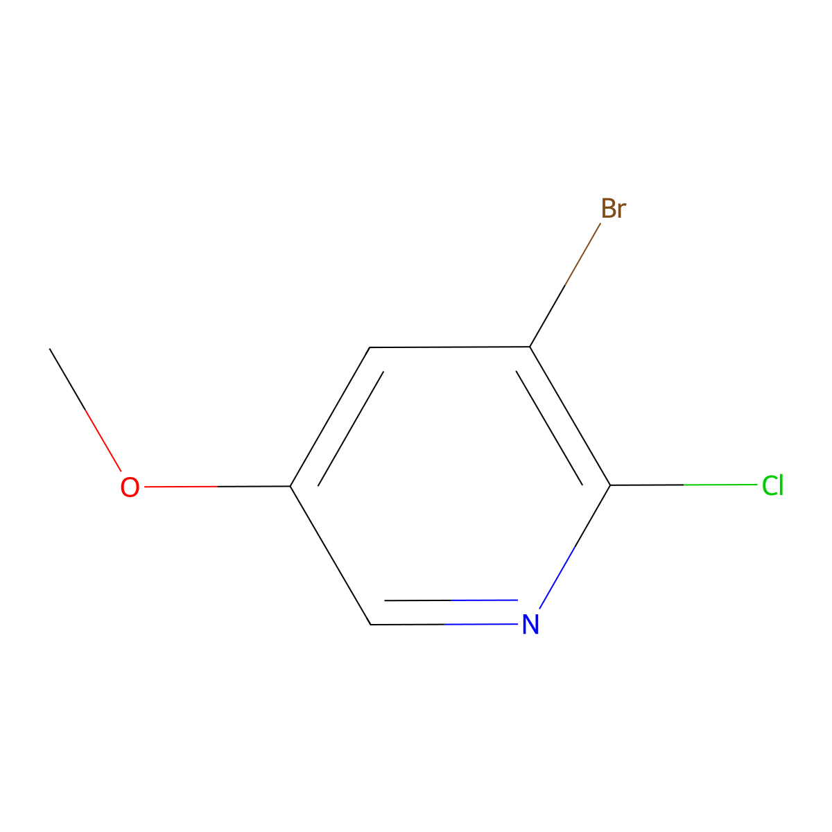 3-Bromo-2-chloro-5-methoxypyridine molecular structure, CAS 1033202-44-6