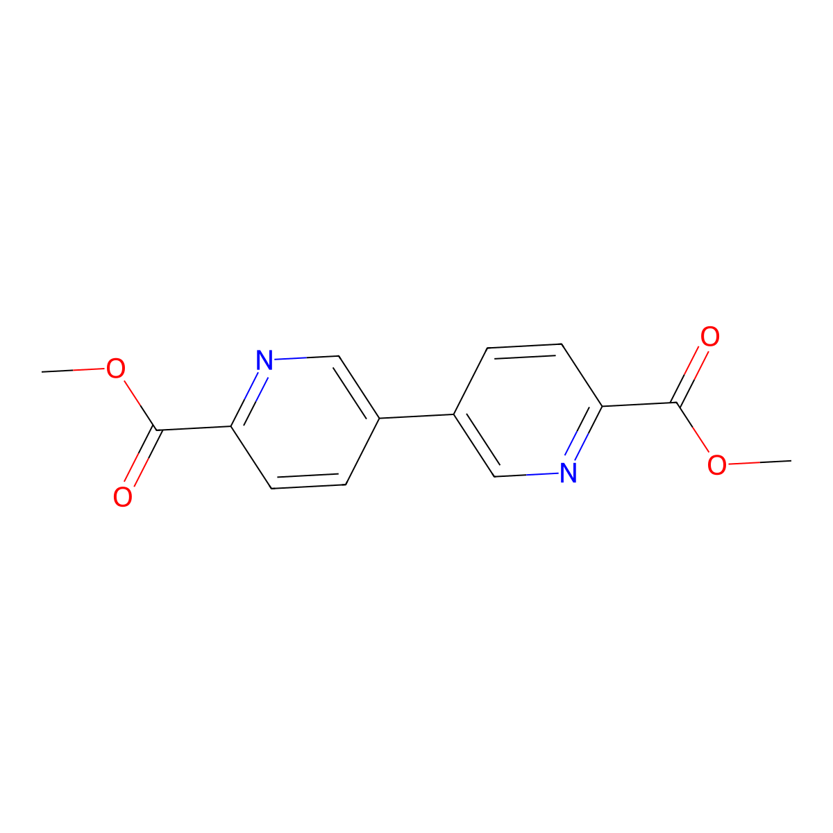 Dimethyl [3,3'-bipyridine]-6,6'-dicarboxylate molecular structure, CAS 1033202-47-9