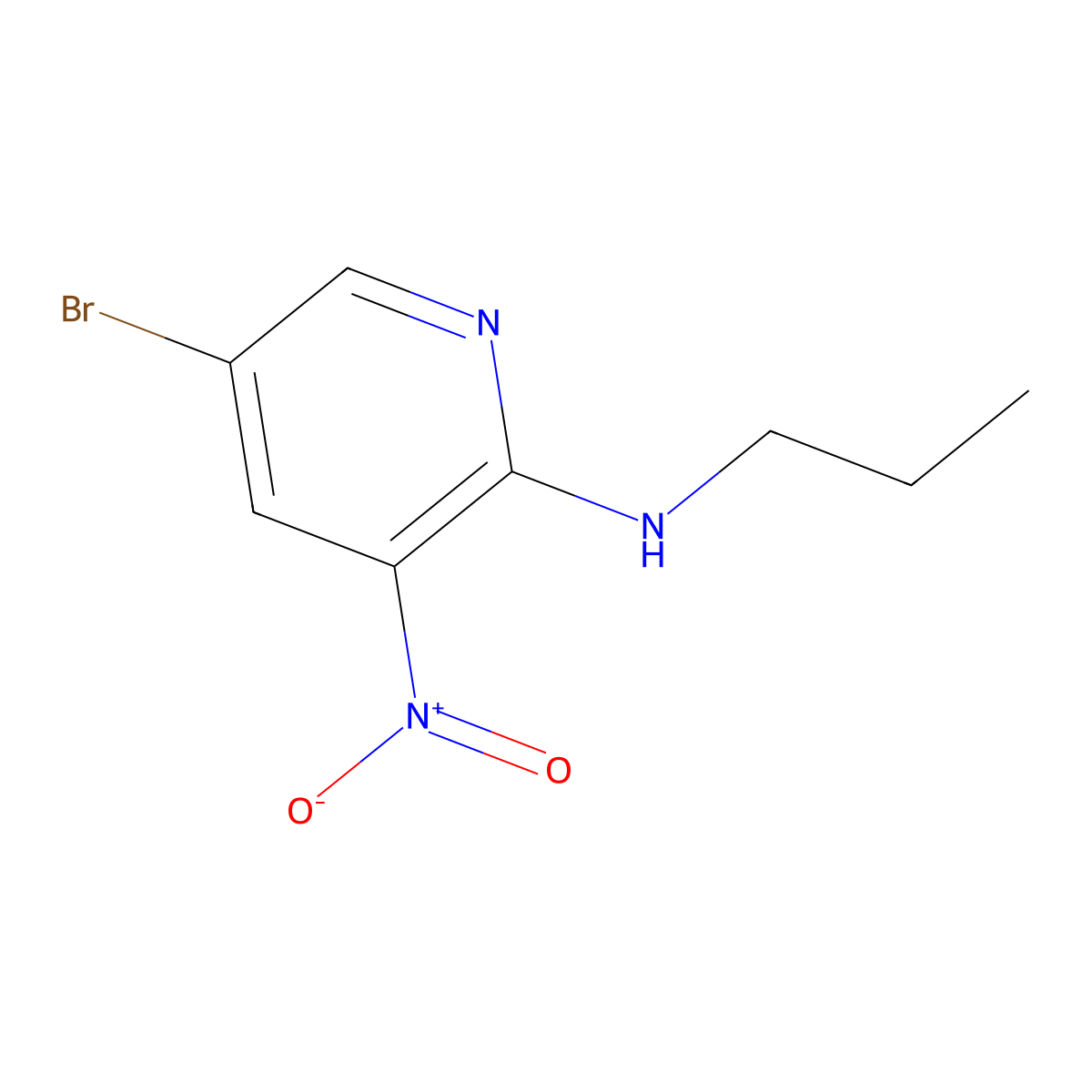 5-Bromo-3-nitro-N-propylpyridin-2-amine molecular structure, CAS 1033202-50-4