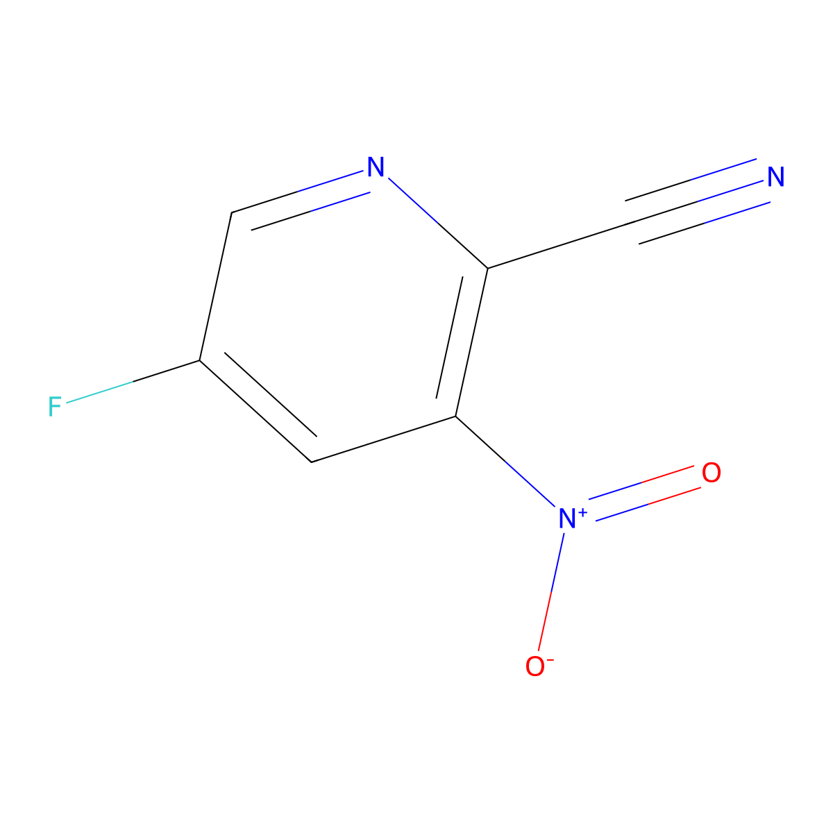 5-Fluoro-3-nitropyridine-2-carbonitrile molecular structure, CAS 1033202-51-5