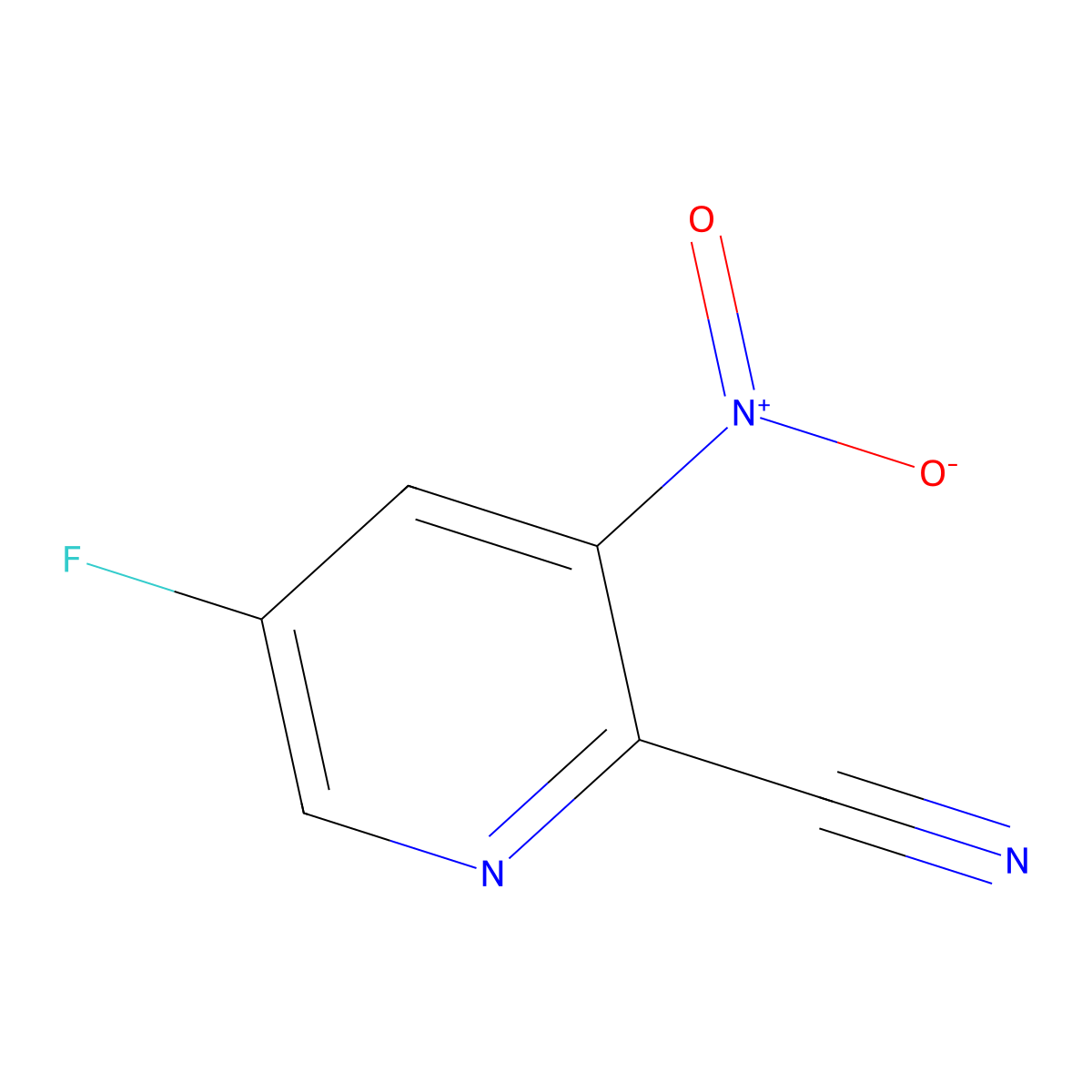 5-Fluoro-3-nitropyridine-2-carbonitrile molecular structure, CAS 1033202-51-5