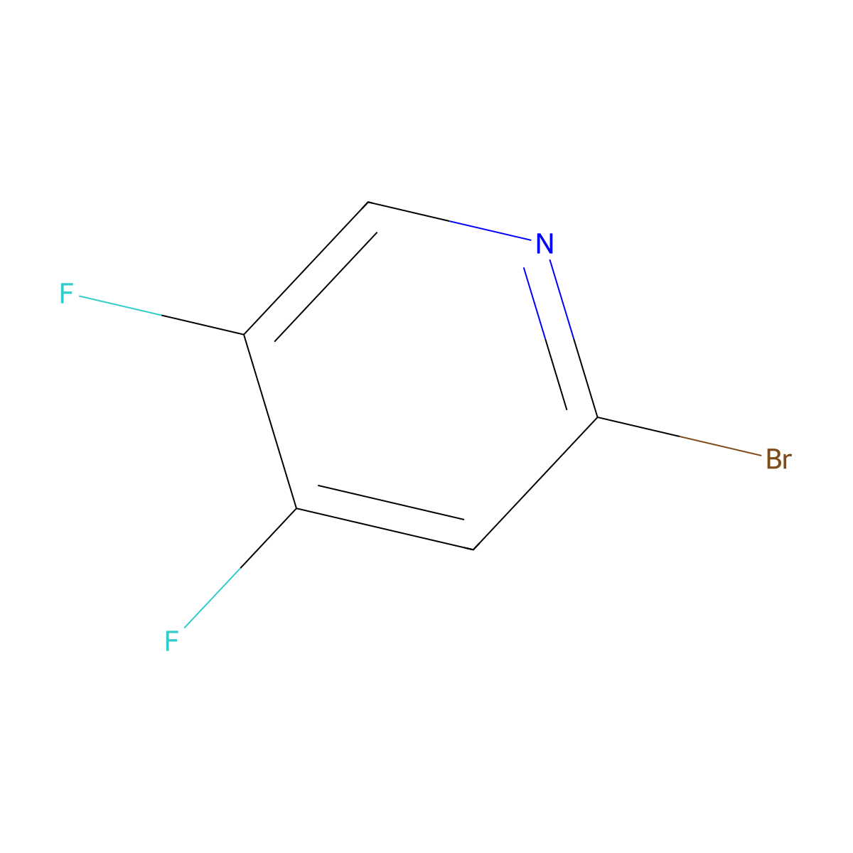 2-Bromo-4,5-difluoropyridine molecular structure, CAS 1033203-43-8