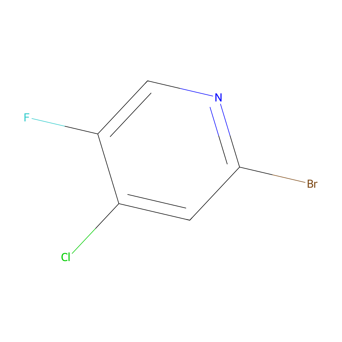 2-Bromo-4-chloro-5-fluoropyridine molecular structure, CAS 1033203-44-9