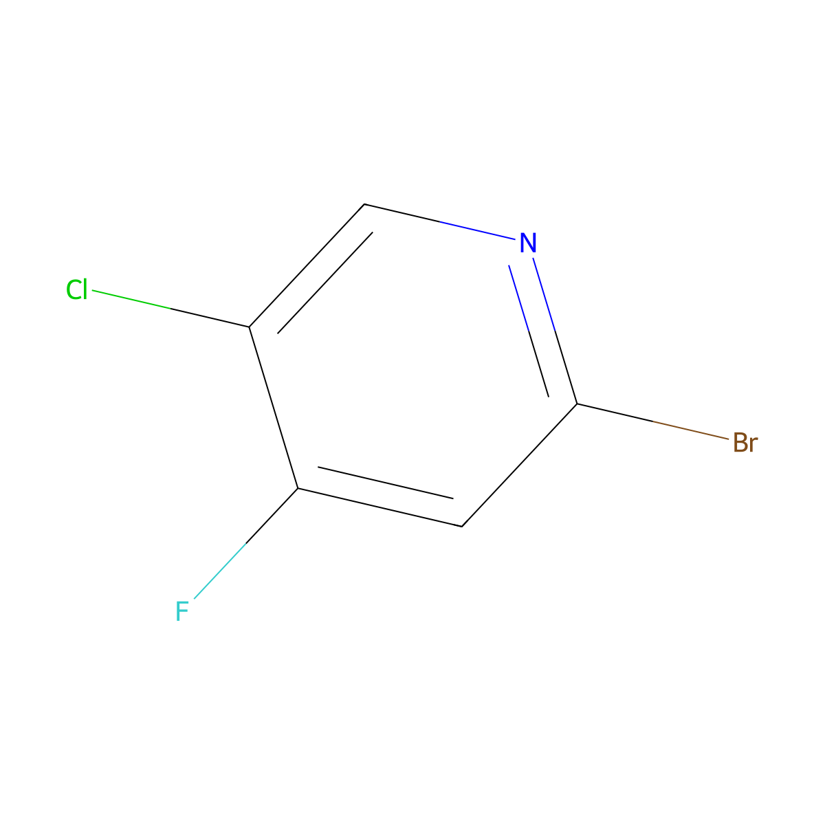 2-Bromo-5-chloro-4-fluoropyridine molecular structure, CAS 1033203-45-0