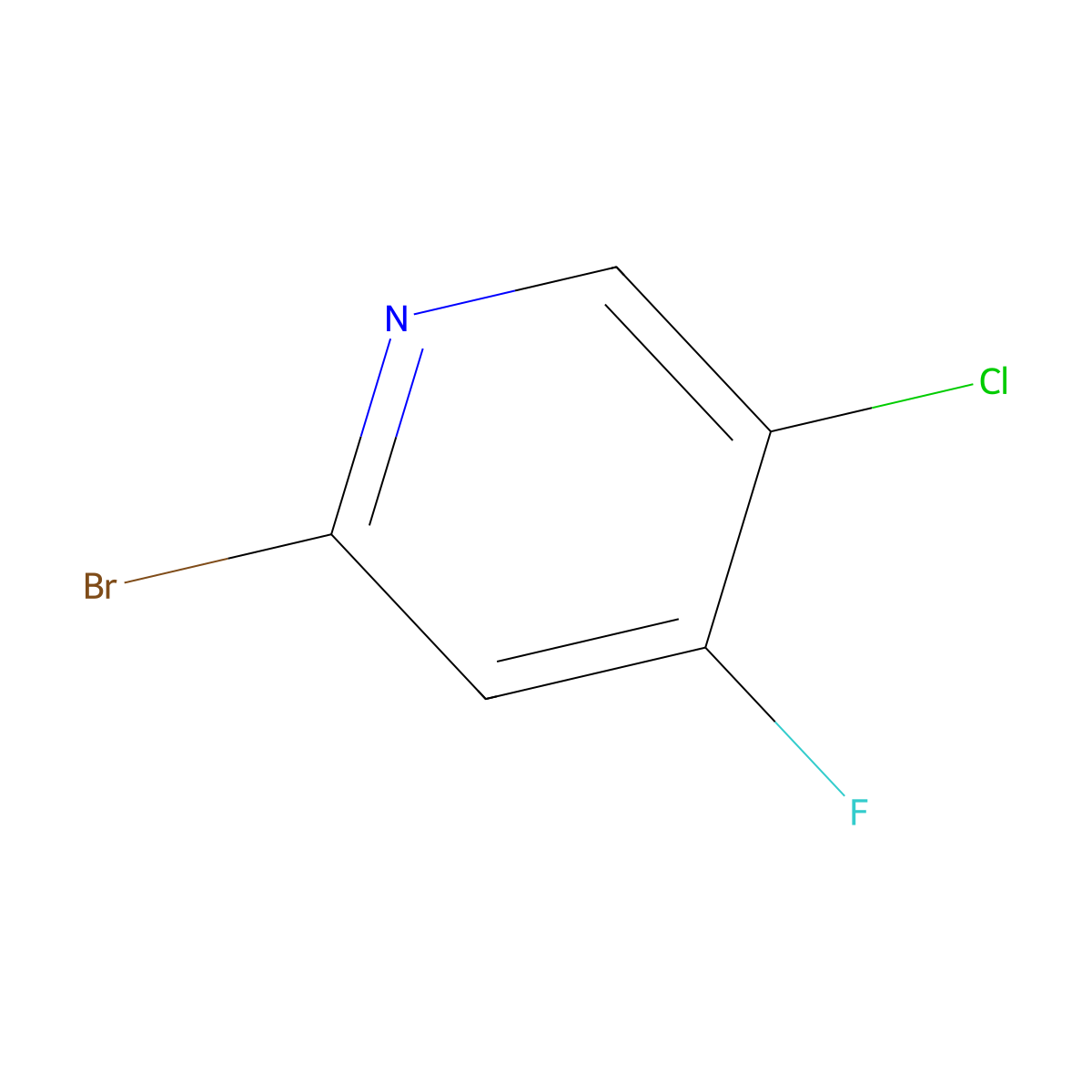 2-Bromo-5-chloro-4-fluoropyridine molecular structure, CAS 1033203-45-0