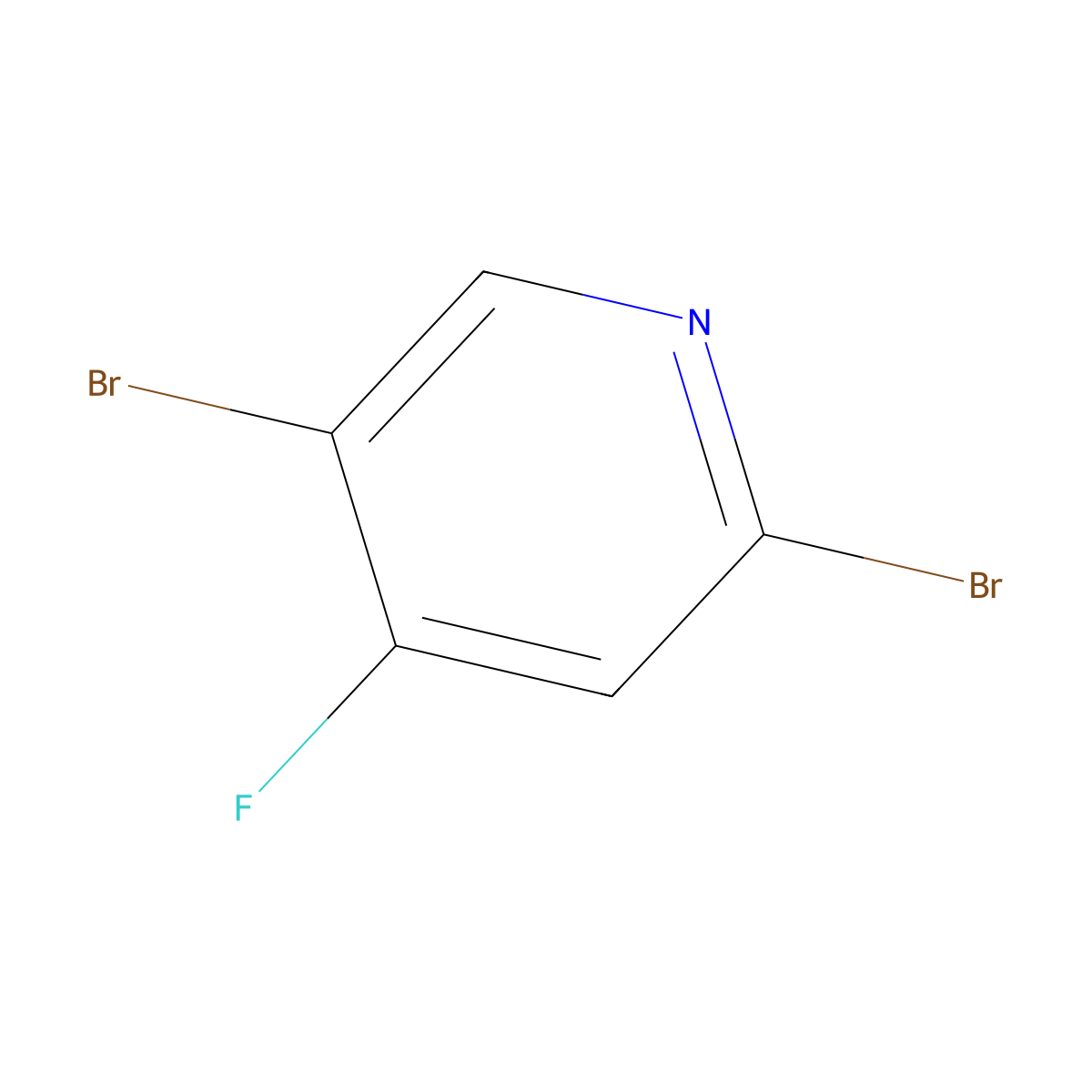 2,5-Dibromo-4-fluoropyridine molecular structure, CAS 1033203-46-1