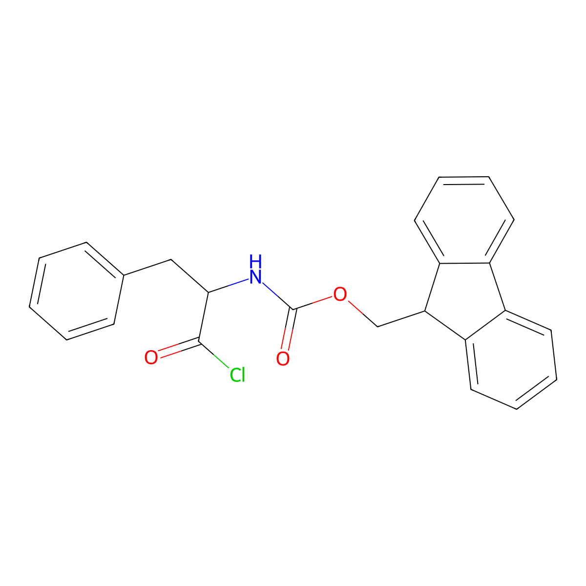 Fmoc-L-phenylalanyl chloride molecular structure, CAS 103321-57-9