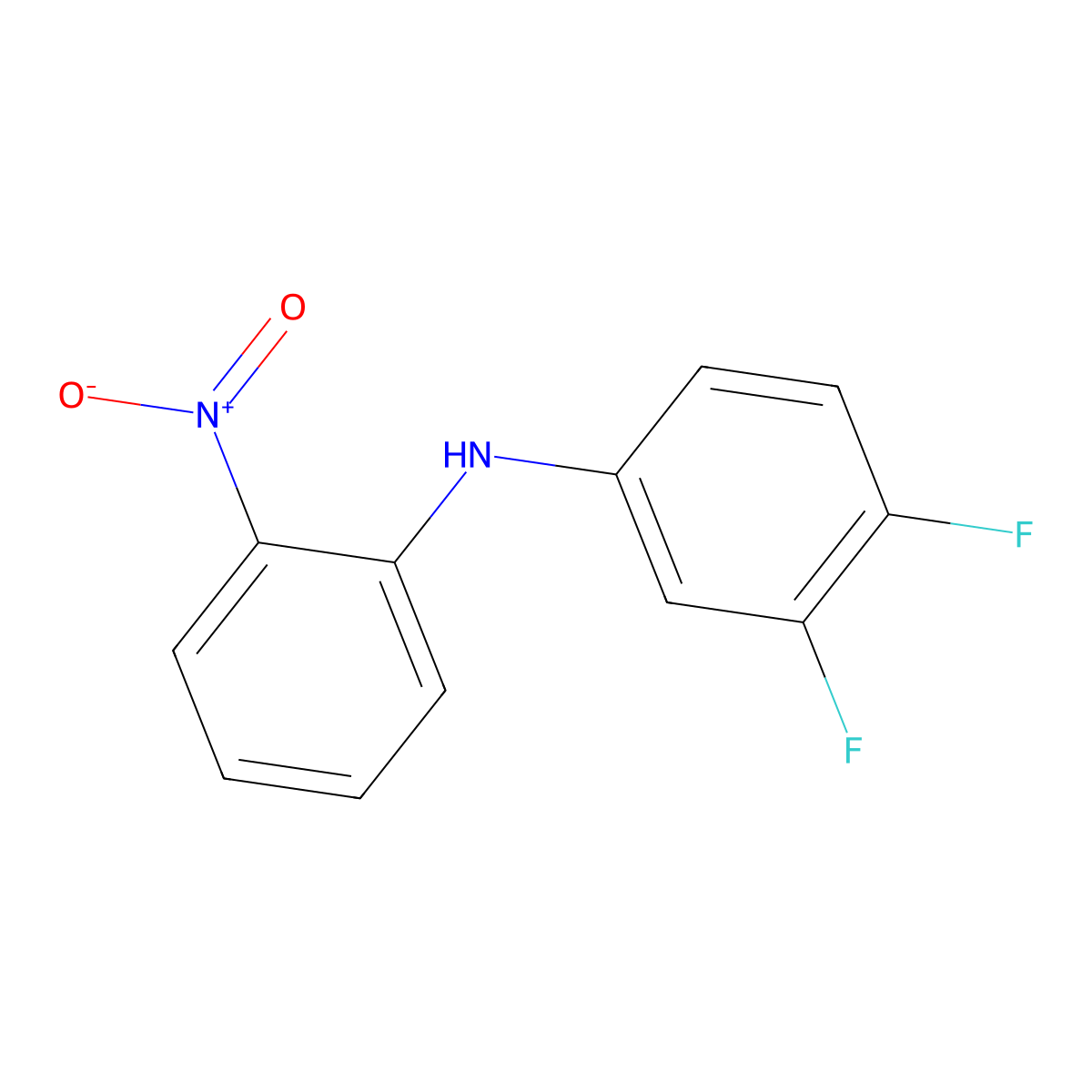 3,4-difluoro-N-(2-nitrophenyl)aniline molecular structure, CAS 1033227-26-7