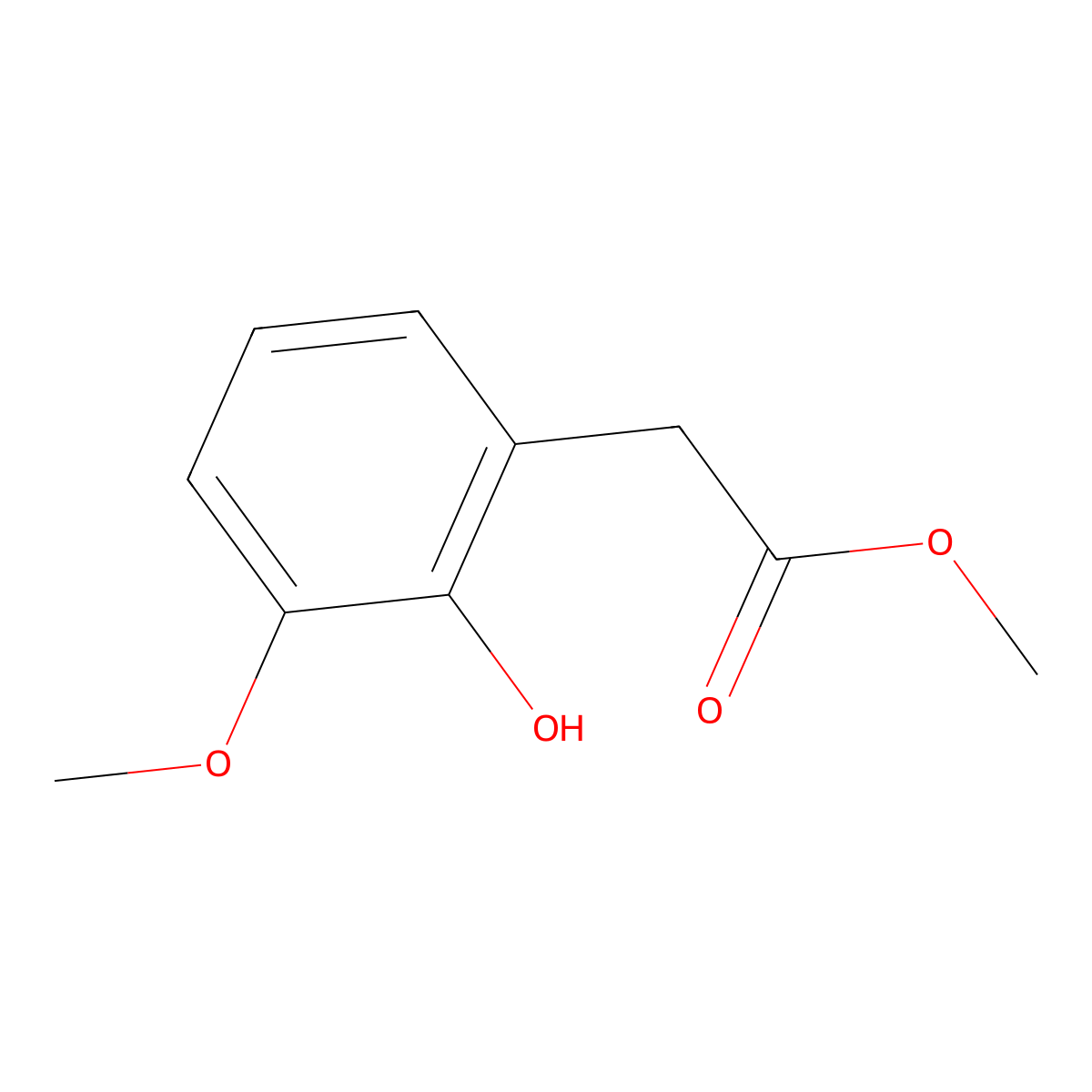 Methyl 2-(2-hydroxy-3-methoxyphenyl)acetate molecular structure, CAS 103324-26-1