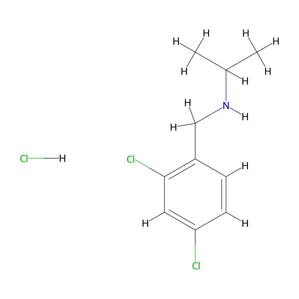 [(2,4-Dichlorophenyl)methyl](propan-2-yl)amine hydrochloride molecular structure, CAS 103324-54-5
