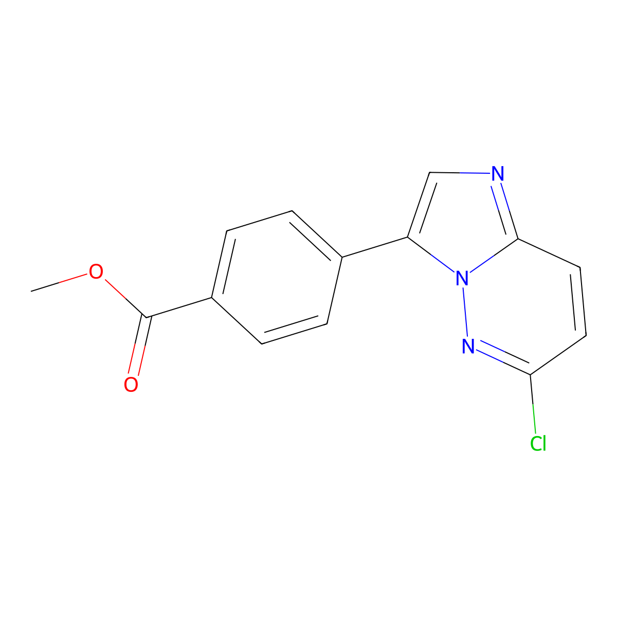 Methyl 4-(6-chloroimidazo[1,2-b]pyridazin-3-yl)benzoate molecular structure, CAS 1033245-24-7