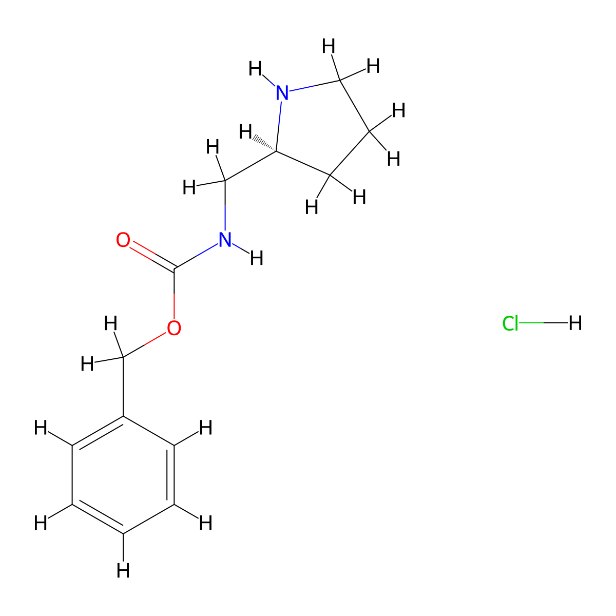 (S)-Benzyl (pyrrolidin-2-ylmethyl)carbamate hydrochloride molecular structure, CAS 1033245-45-2