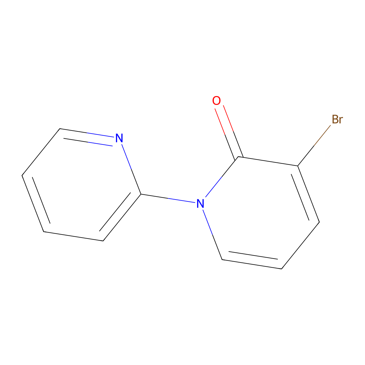 3-Bromo-1-(pyridin-2-yl)pyridin-2(1H)-one molecular structure, CAS 10333-16-1