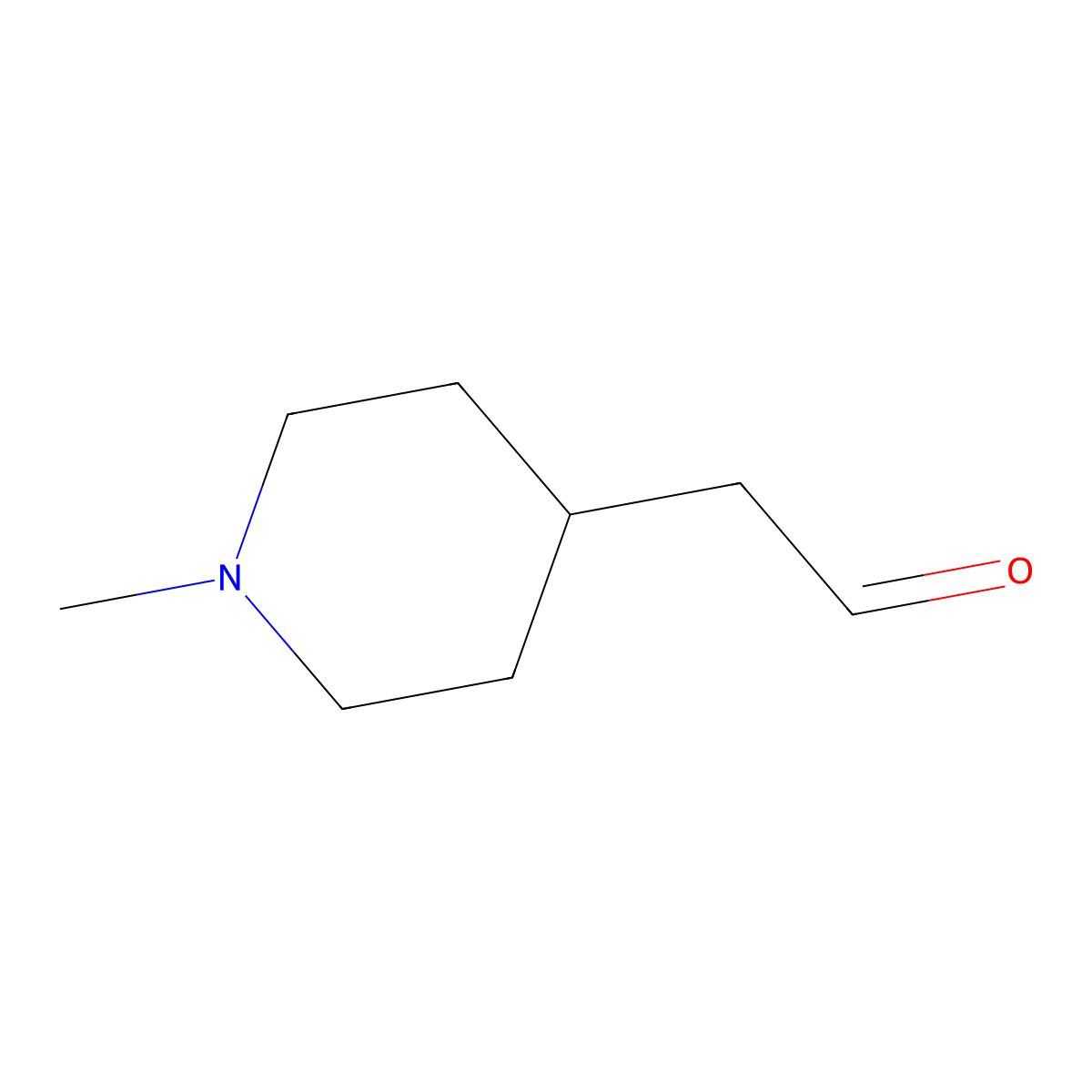 (1-Methylpiperidin-4-yl)acetaldehyde molecular structure, CAS 10333-64-9