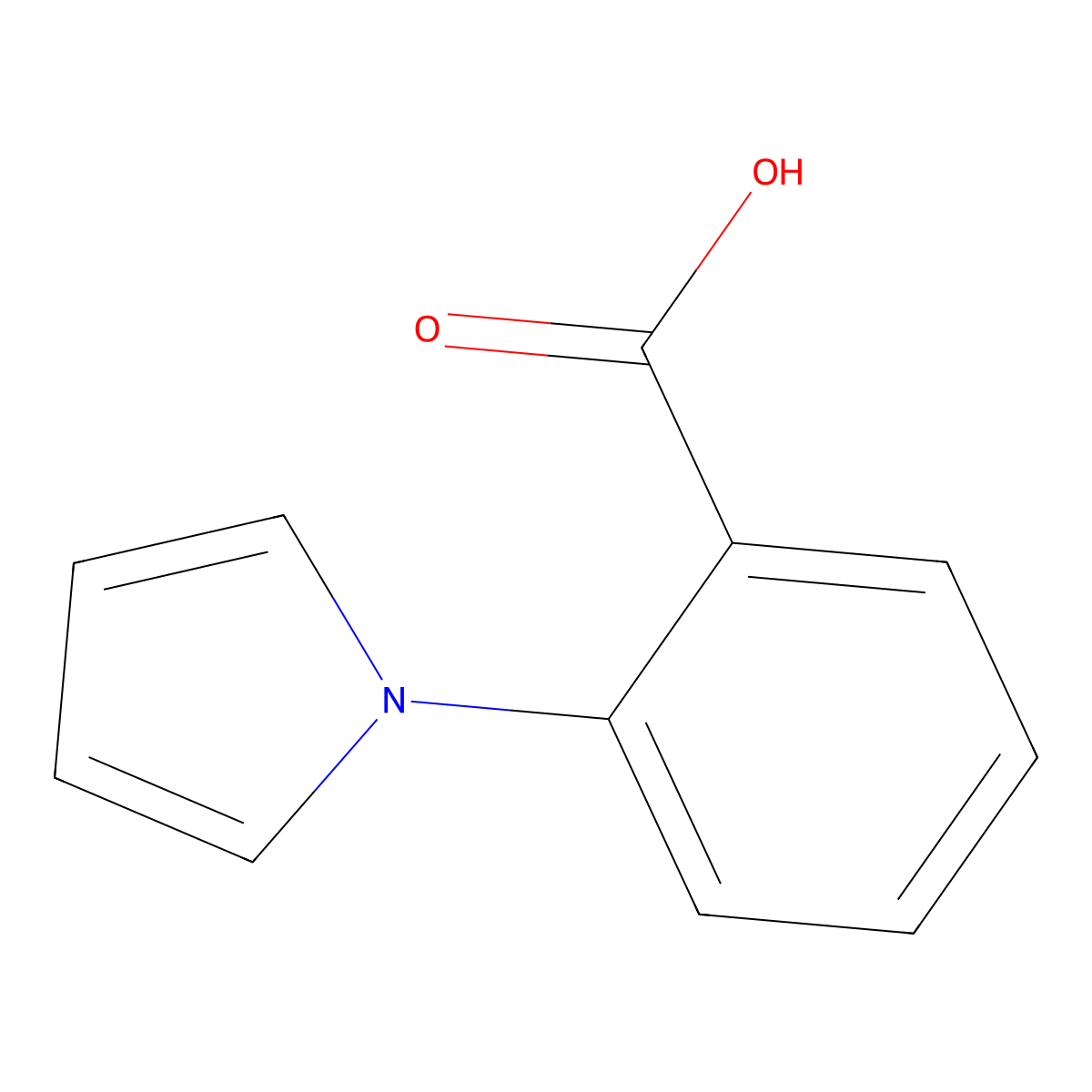 2-(1H-pyrrol-1-yl)benzoic acid molecular structure, CAS 10333-68-3
