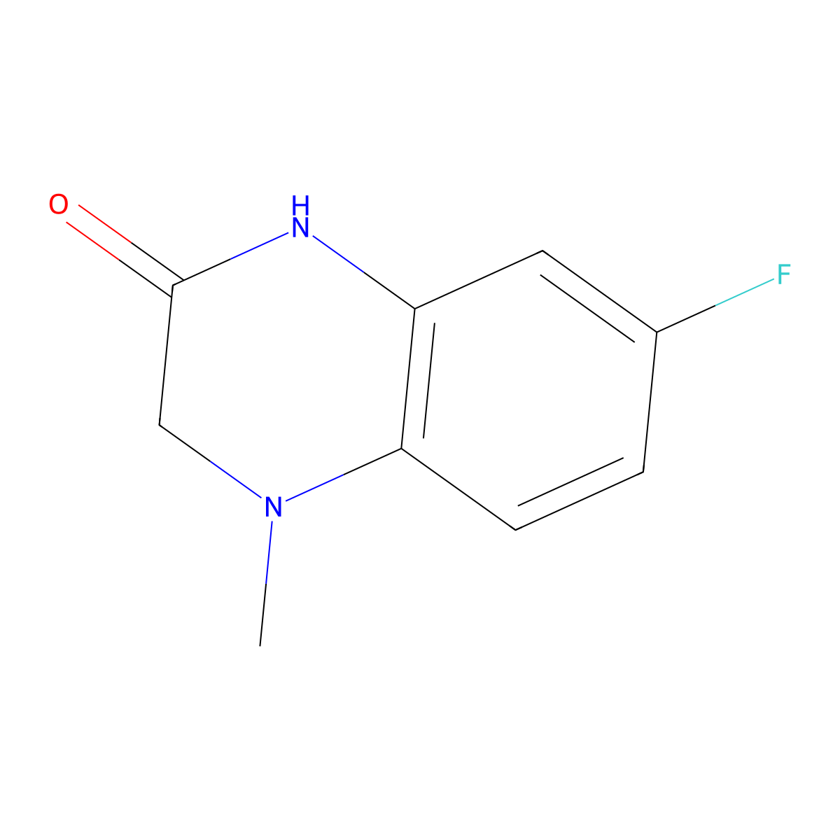 7-fluoro-4-methyl-3,4-dihydroquinoxalin-2(1H)-one molecular structure, CAS 1033312-09-2
