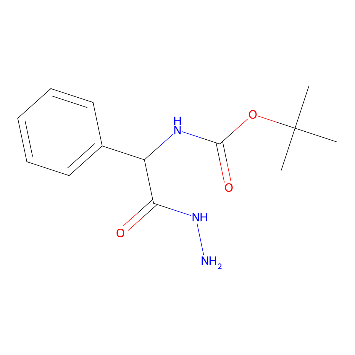 tert-butyl N-((hydrazinecarbonyl)(phenyl)methyl)carbamate molecular structure, CAS 1033334-00-7