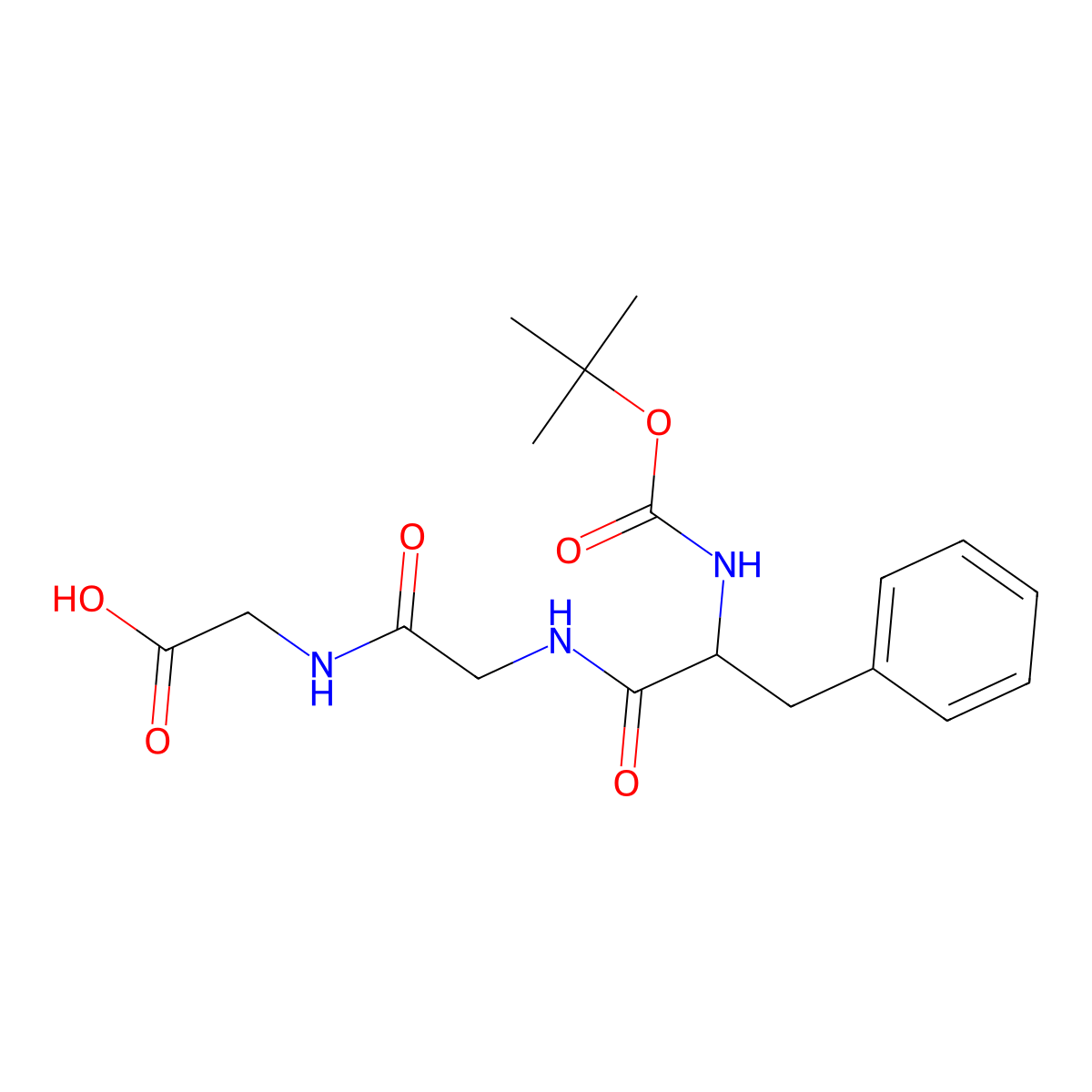 Boc-Phe-Gly-Gly-OH molecular structure, CAS 103340-16-5