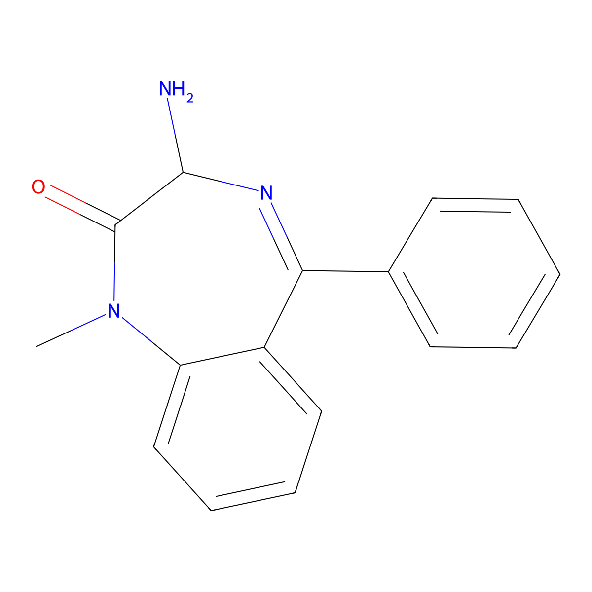 3-Amino-1-methyl-5-phenyl-1H-benzo[E][1,4]diazepin-2(3H)-one molecular structure, CAS 103343-65-3