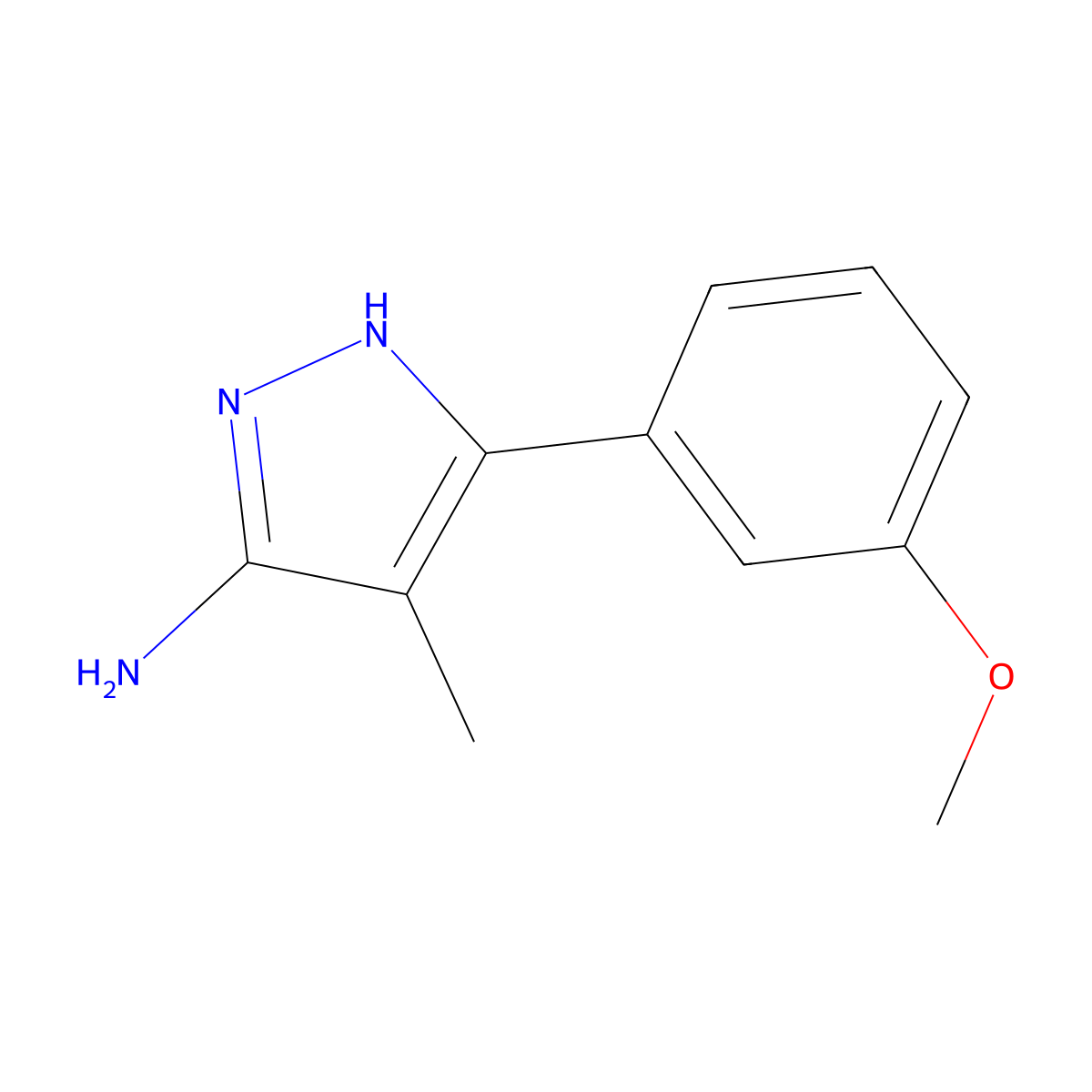 5-(3-Methoxy-phenyl)-4-methyl-2H-pyrazol-3-ylamine molecular structure, CAS 1033430-89-5