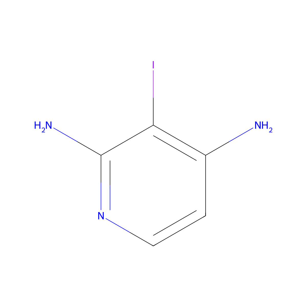 2,4-Pyridinediamine, 3-iodo- molecular structure, CAS 1033434-91-1