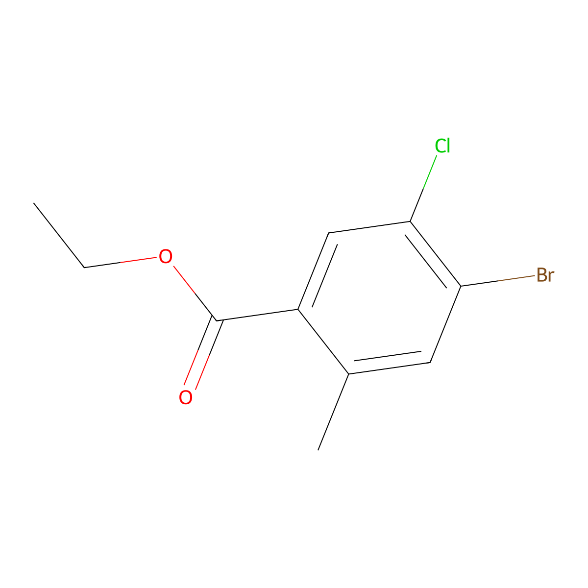 Ethyl 4-bromo-5-chloro-2-methylbenzoate molecular structure, CAS 1033436-15-5