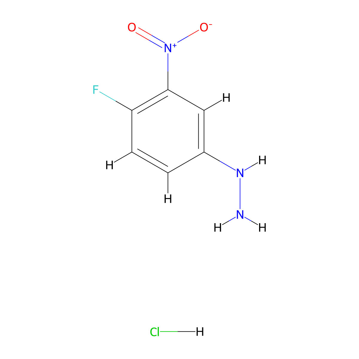 (4-Fluoro-3-nitrophenyl)hydrazine hydrochloride molecular structure, CAS 1033439-46-1