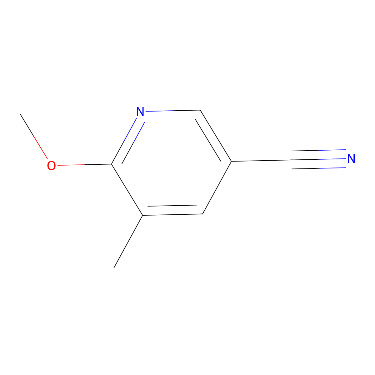 6-Methoxy-5-methylnicotinonitrile molecular structure, CAS 1033439-60-9
