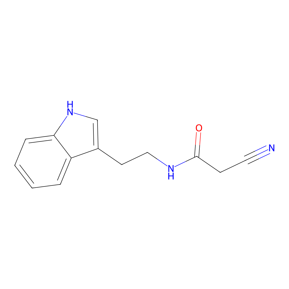 2-cyano-N-[2-(1H-indol-3-yl)ethyl]acetamide molecular structure, CAS 103344-22-5