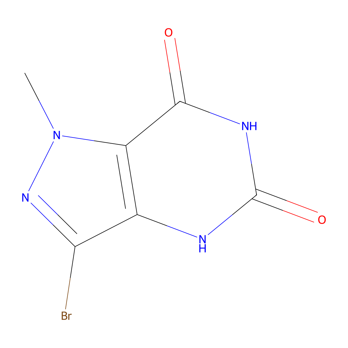 3-bromo-1-methyl-1H-pyrazolo[4,3-d]pyrimidine-5,7-diol molecular structure, CAS 1033444-07-3
