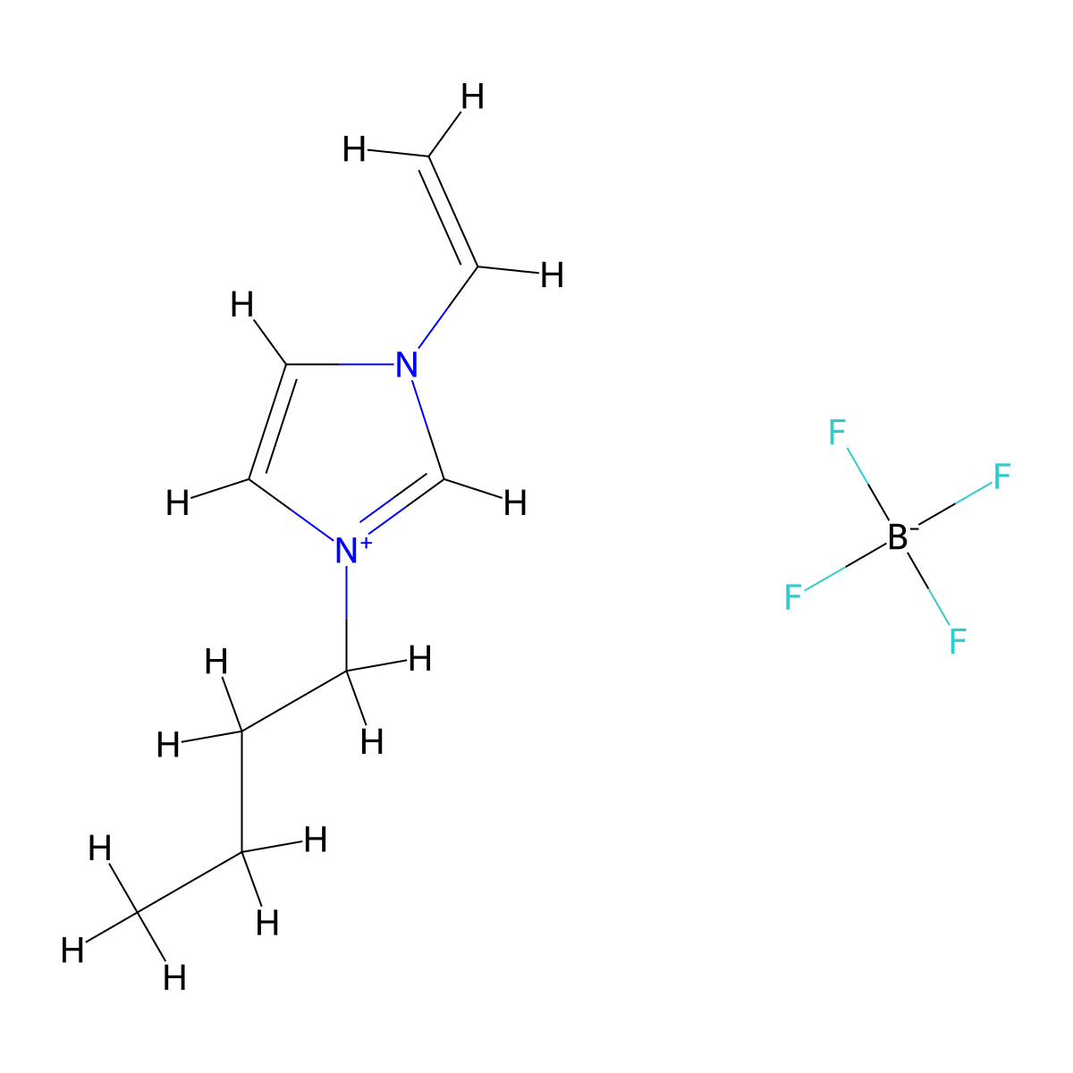 1-Butyl-3-vinylimidazolium tetrafluoroborate molecular structure, CAS 1033461-44-7