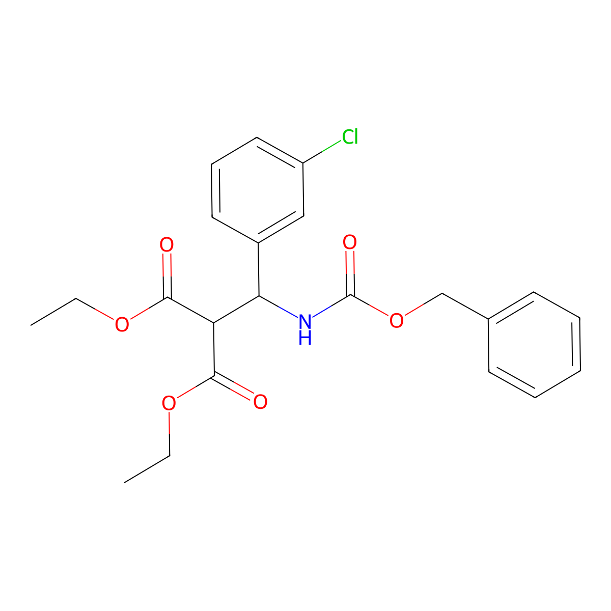 Diethyl 2-[{[(benzyloxy)carbonyl]amino}(3-chlorophenyl)methyl]malonate molecular structure, CAS 1033463-15-8
