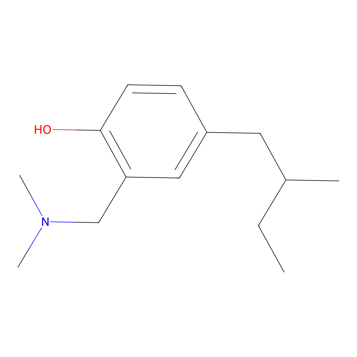 2-[(Dimethylamino)methyl]-4-(2-methylbutyl)phenol molecular structure, CAS 1033463-17-0