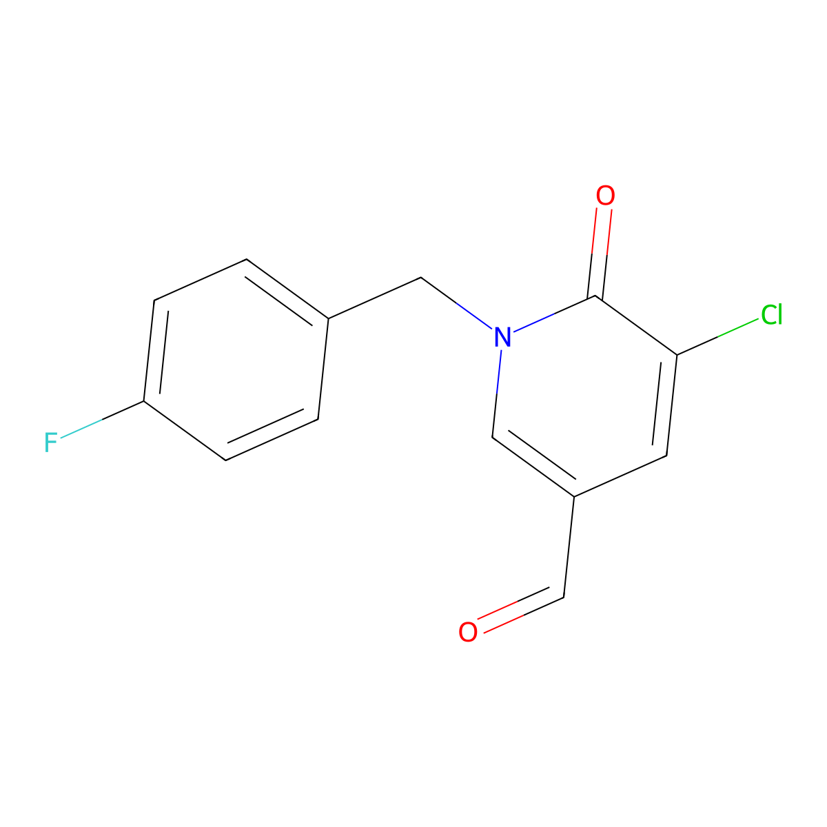 5-Chloro-1-(4-fluorobenzyl)-6-oxo-1,6-dihydro-3-pyridinecarbaldehyde molecular structure, CAS 1033463-22-7