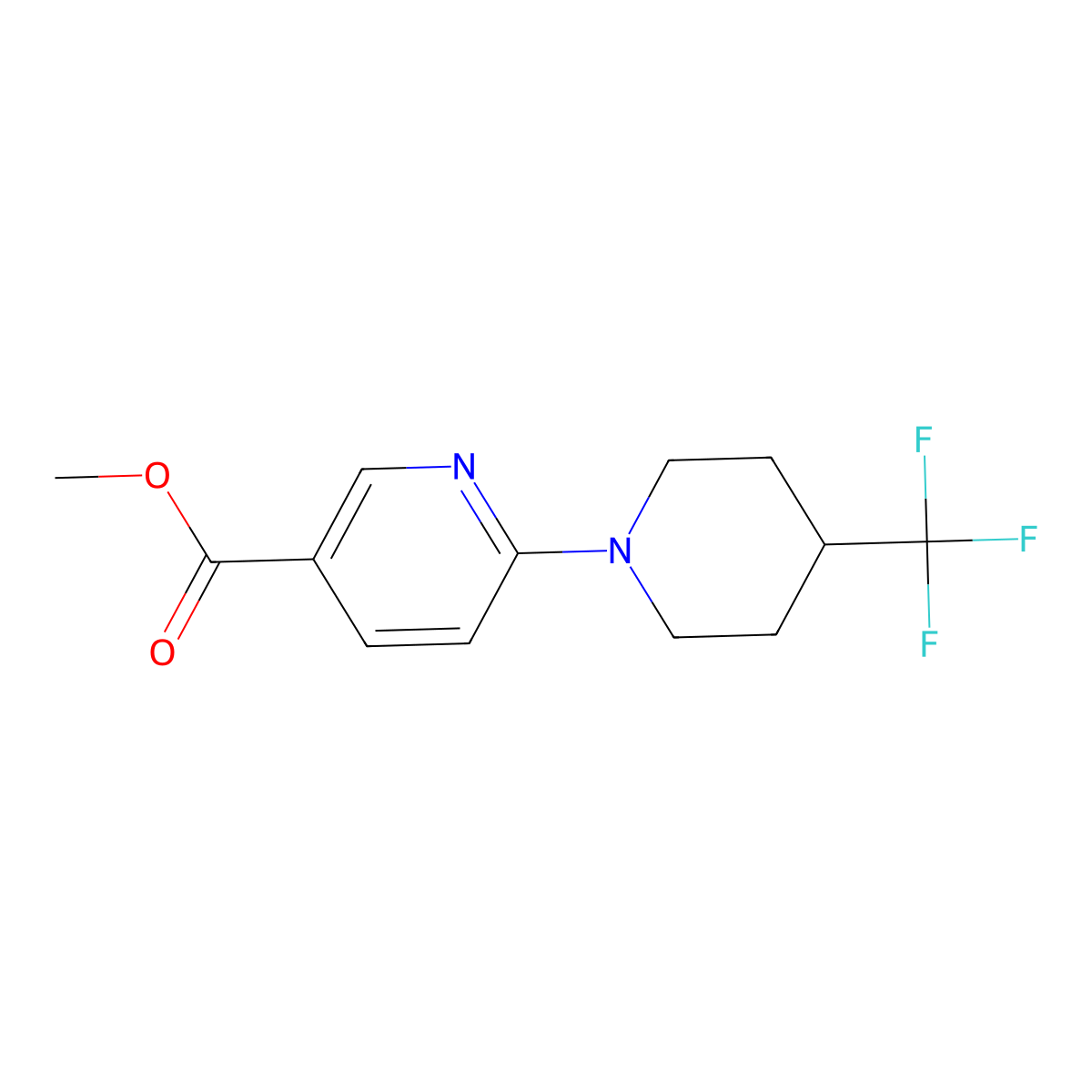 Methyl 6-[4-(trifluoromethyl)piperidino]nicotinate molecular structure, CAS 1033463-23-8