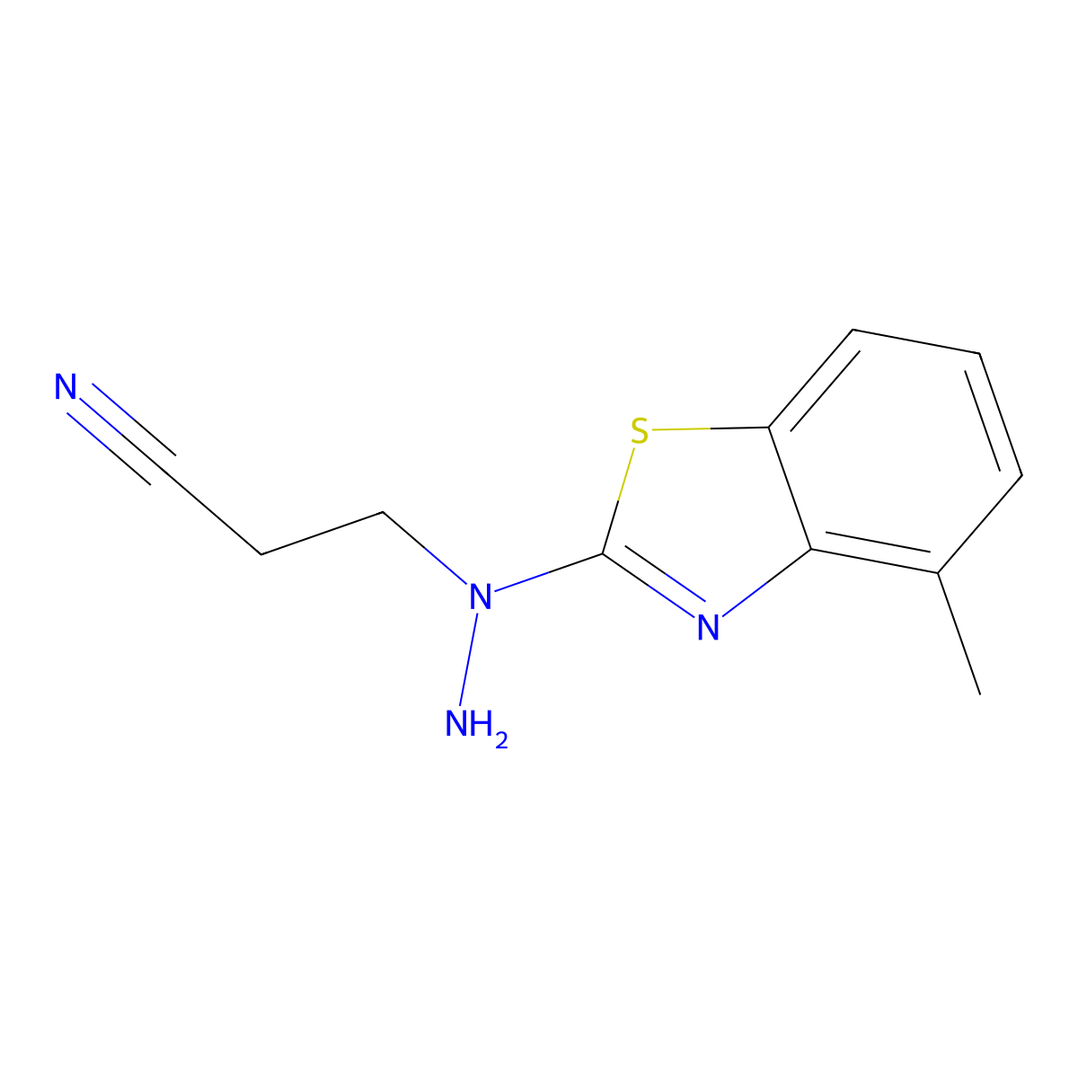 3-[1-(4-Methyl-1,3-benzothiazol-2-yl)hydrazino]-propanenitrile molecular structure, CAS 1033463-26-1
