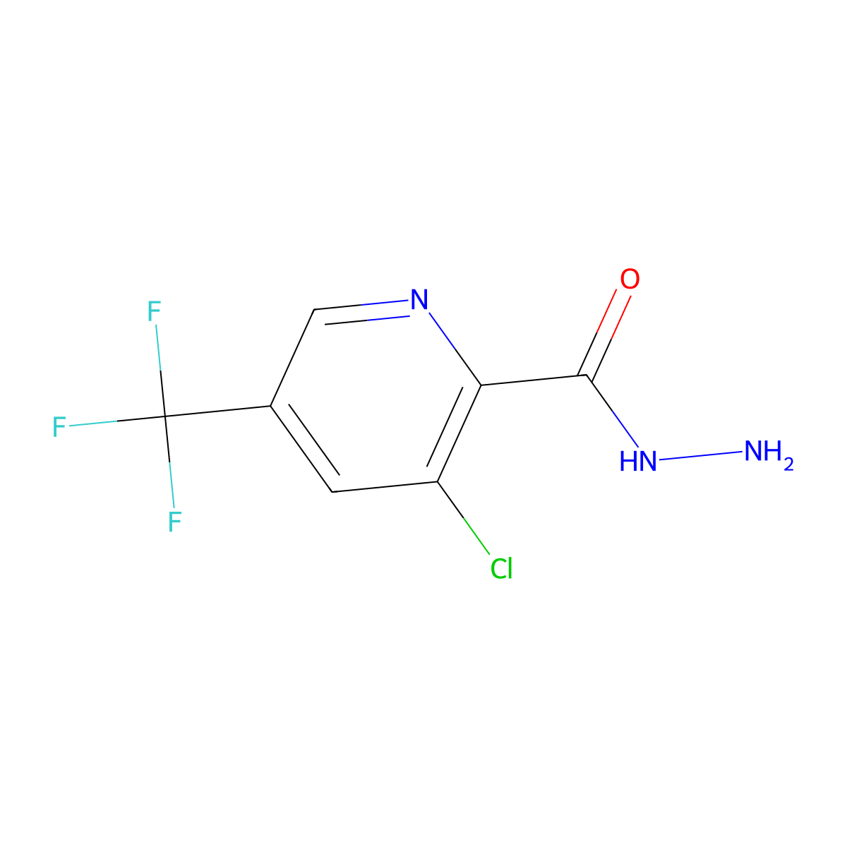 3-Chloro-5-(trifluoromethyl)pyridine-2-carbohydrazide molecular structure, CAS 1033463-30-7