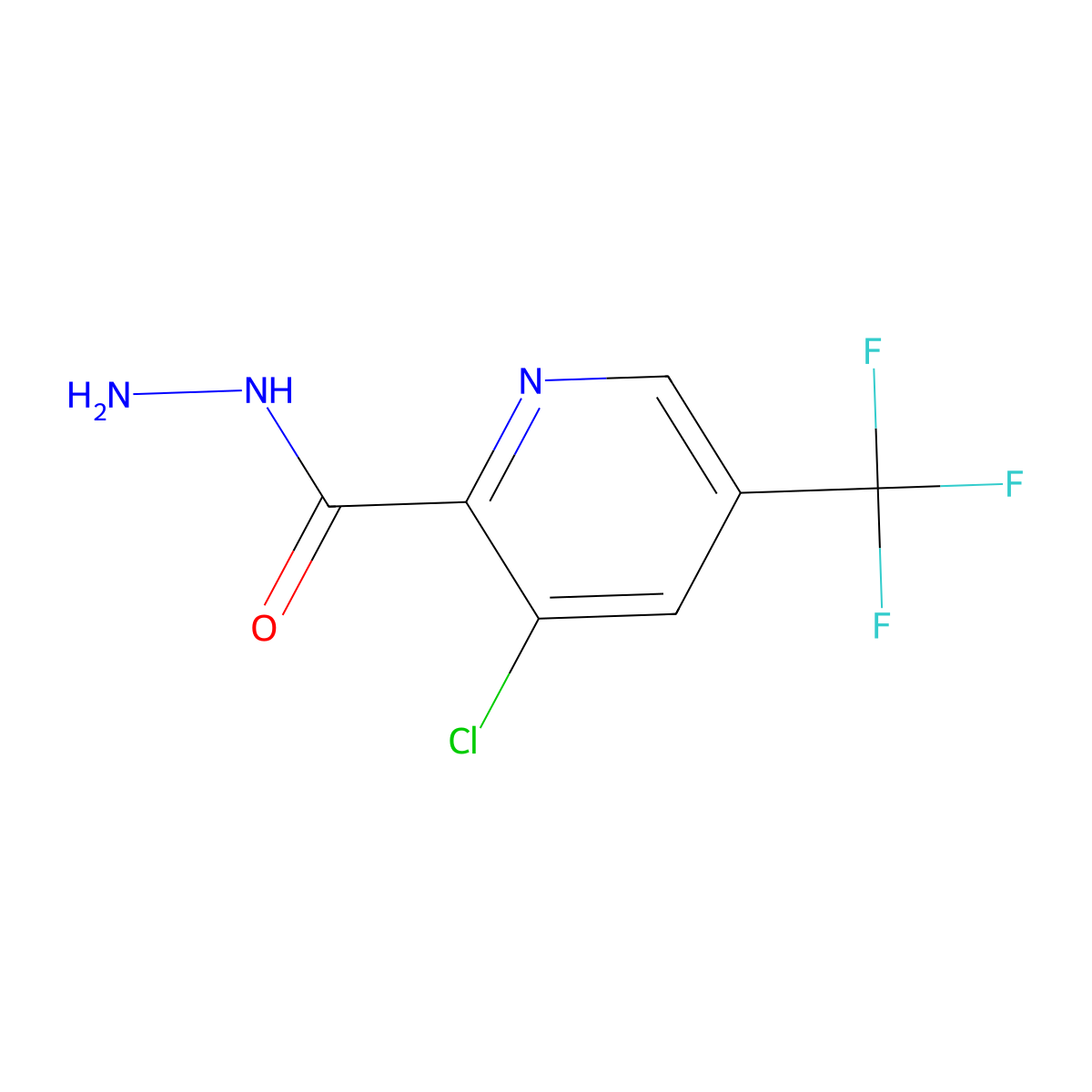 3-Chloro-5-(trifluoromethyl)pyridine-2-carbohydrazide molecular structure, CAS 1033463-30-7