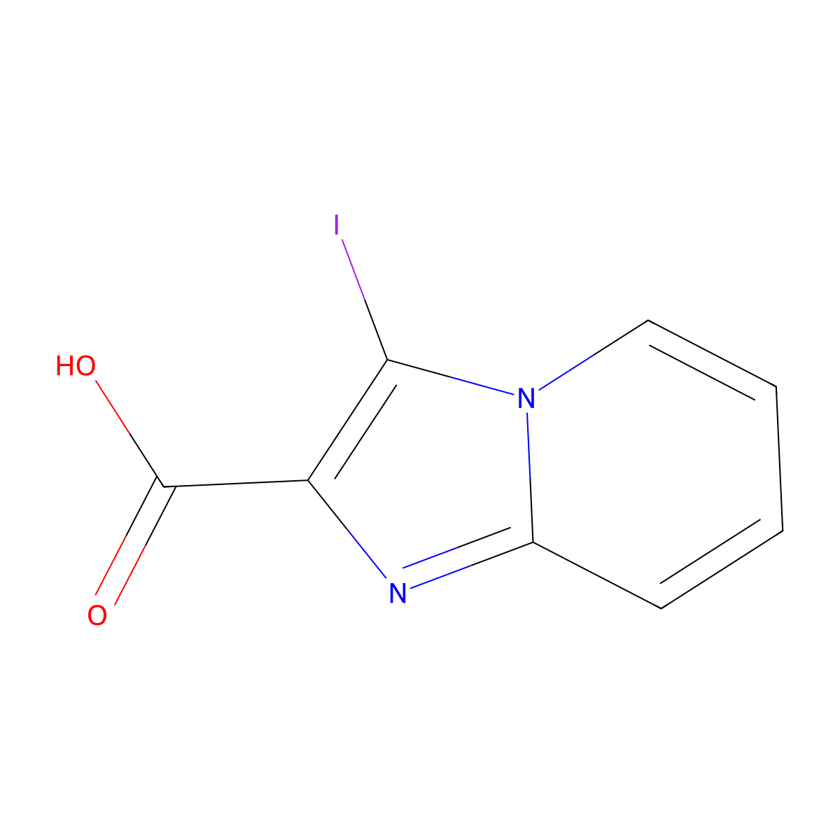 3-Iodoimidazo[1,2-a]pyridine-2-carboxylic acid molecular structure, CAS 1033463-35-2