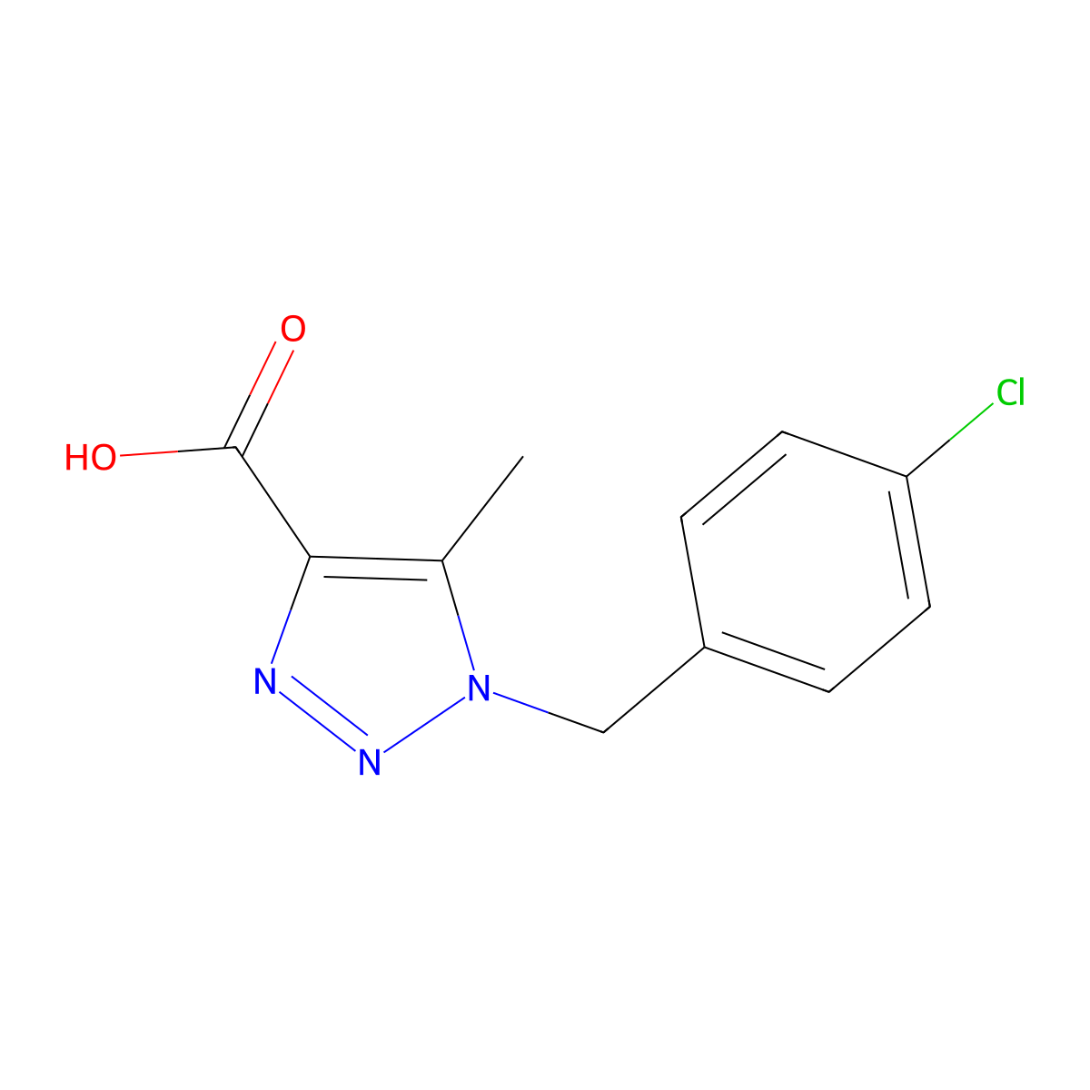 1-(4-chlorobenzyl)-5-methyl-1H-1,2,3-triazole-4-carboxylic acid molecular structure, CAS 1033463-41-0