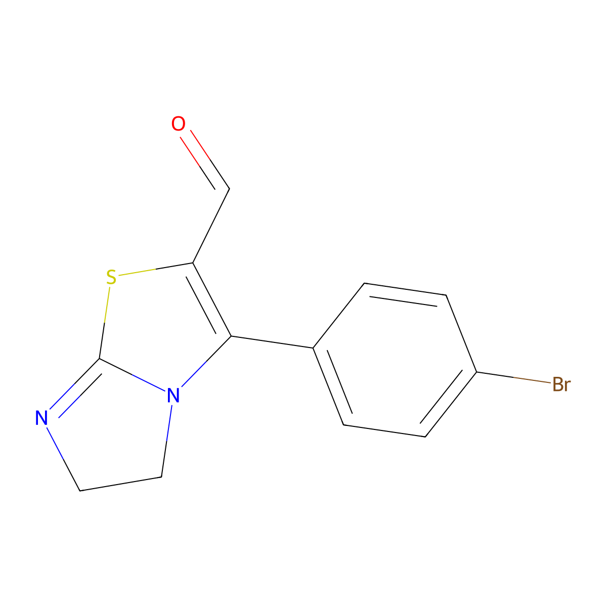 3-(4-Bromophenyl)-5,6-dihydroimidazo[2,1-b]thiazole-2-carbaldehyde molecular structure, CAS 1033463-44-3