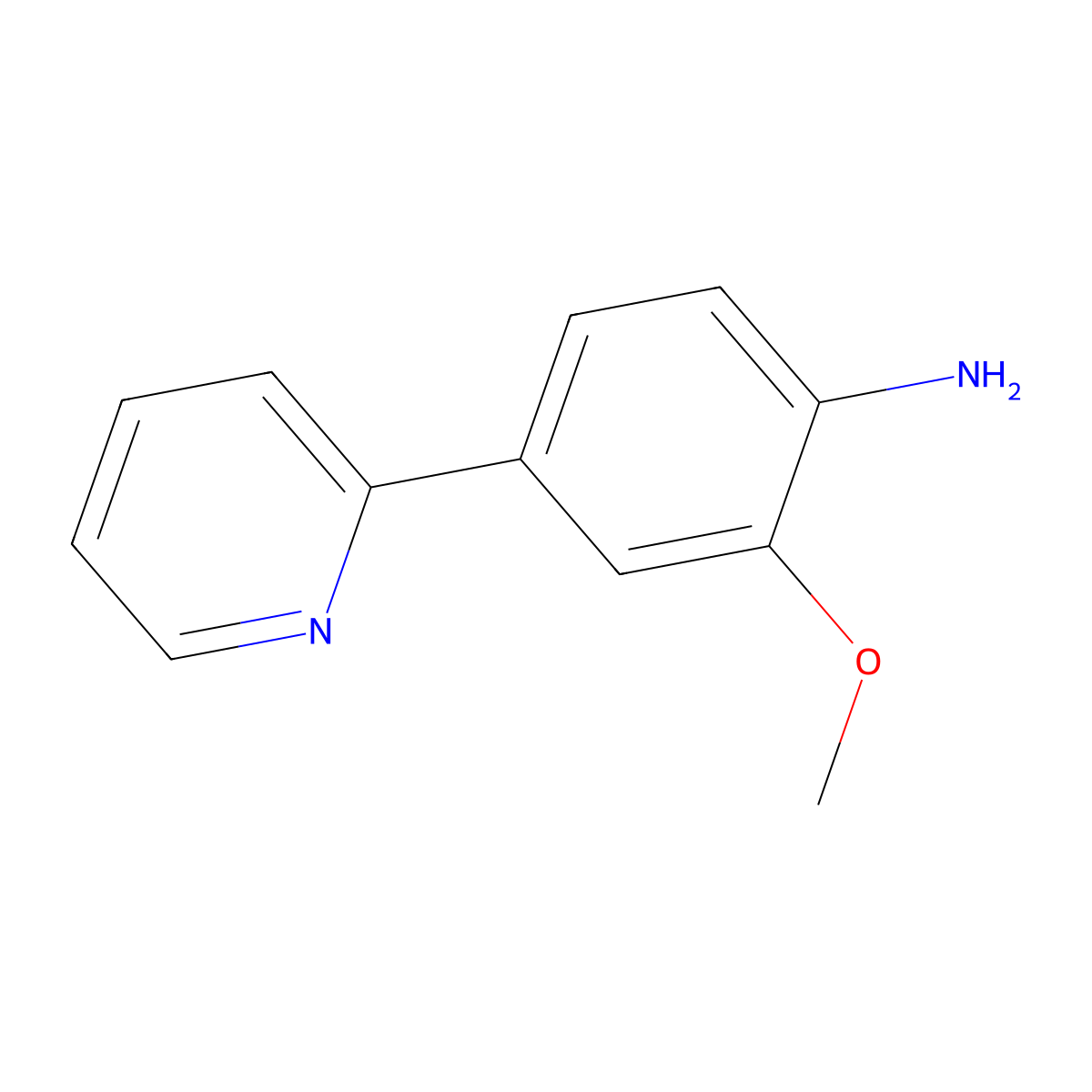 2-Methoxy-4-(pyridin-2-yl)aniline molecular structure, CAS 103347-94-0