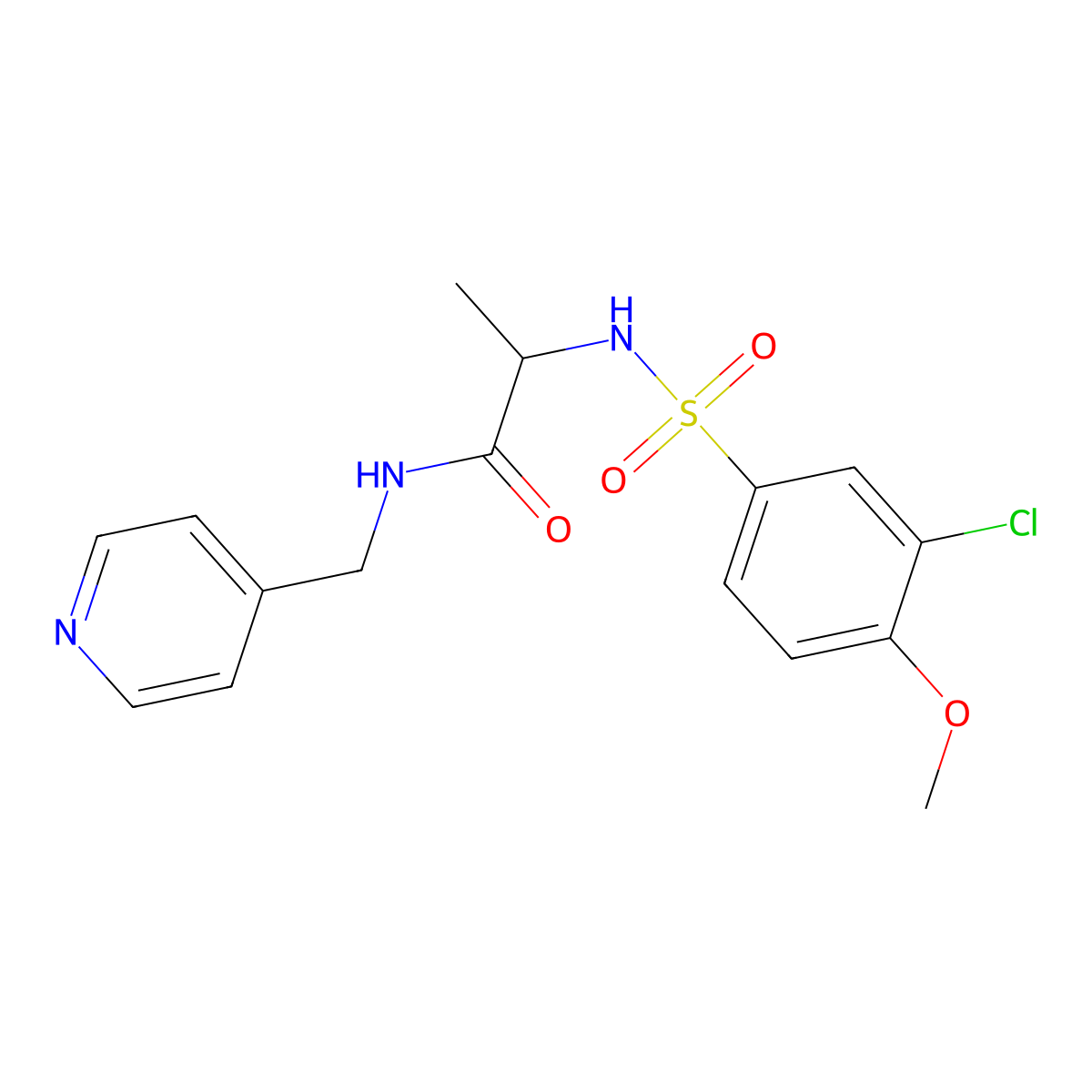 2-(3-Chloro-4-methoxy-benzenesulfonylamino)-N-pyridin-4-ylmethyl-propionamide molecular structure, CAS 1033546-47-2