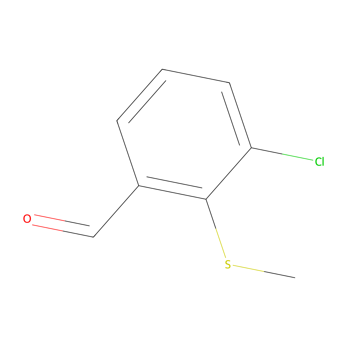 3-Chloro-2-(methylsulfanyl)benzaldehyde molecular structure, CAS 1033574-03-6