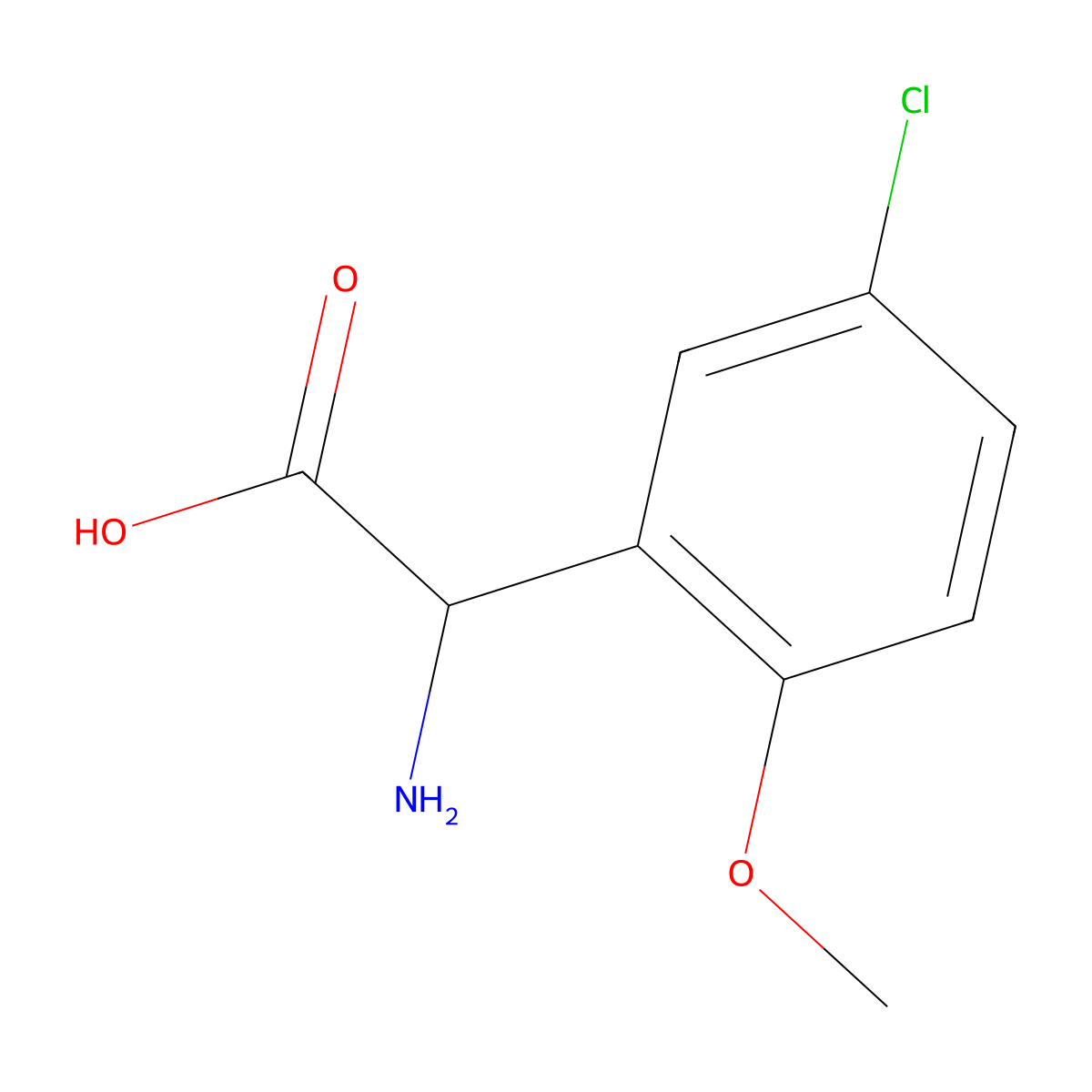 2-Amino-2-(5-chloro-2-methoxyphenyl)acetic acid molecular structure, CAS 1033583-97-9