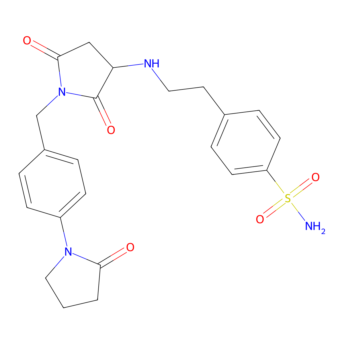 4-[2-({2,5-Dioxo-1-[4-(2-oxopyrrolidin-1-yl)benzyl]pyrrolidin-3-yl}amino)ethyl]benzenesulfonamide molecular structure, CAS 1033585-90-8